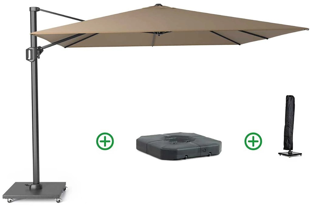 Platinum Challenger zweefparasol 3x3m T1 (incl. voet + hoes) taupe