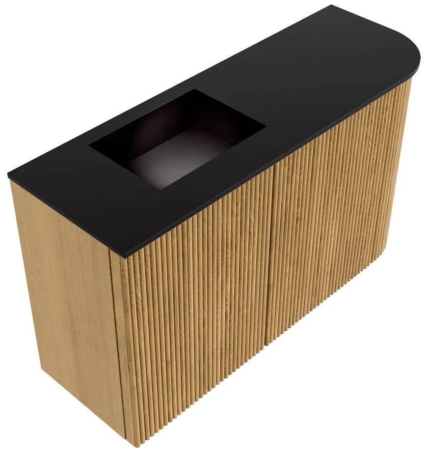 Mondiaz Joya 70cm toiletmeubel ronding rechts oak met wastafel faye links zonder kraangat urban