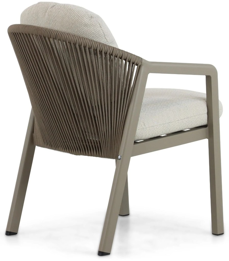 Tuinset 6 personen 240 cm Aluminium/rope Taupe Santika Furniture Santika