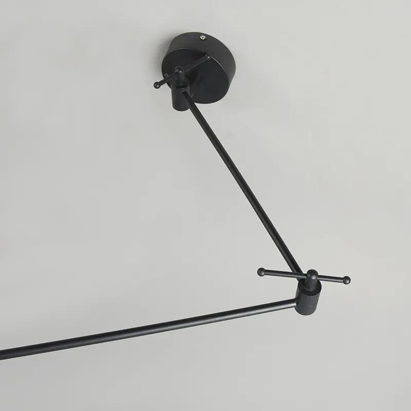 Hanglamp zwart met kap 35 cm geel verstelbaar - Blitz I Modern E27 rond Binnenverlichting Lamp