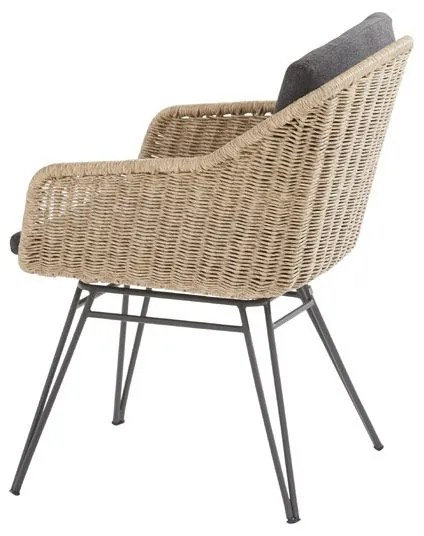 Taste by 4 Seasons Bohemian dining set met Basso tafel Ø130 cm Tuinset beige weerbestendig