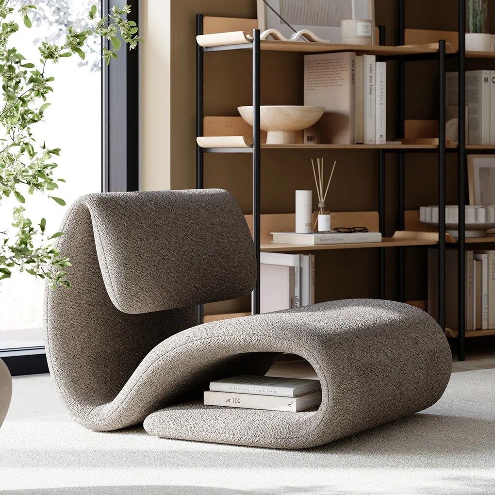 Dan-Form Dubna Design Lounge Stoel Boucle Pebble Earth