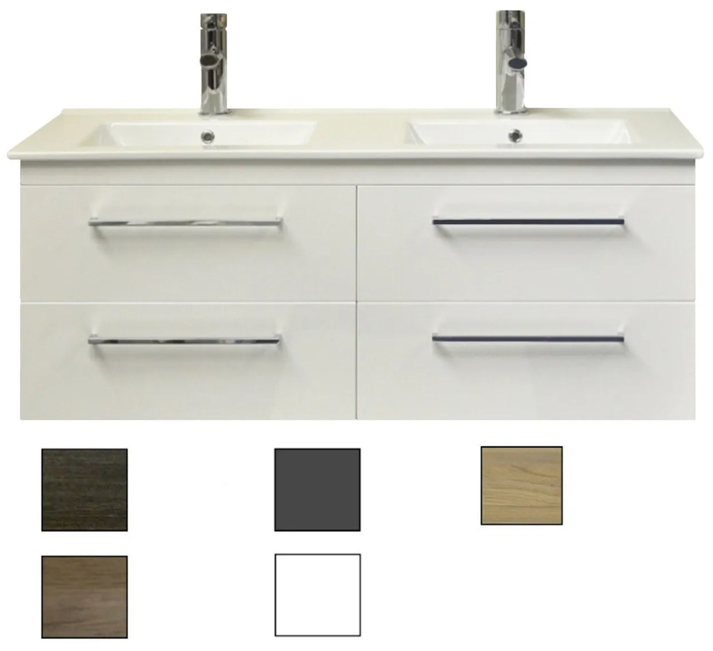 Sanicare Q14 badkamermeubel 4 laden 120 cm truffel