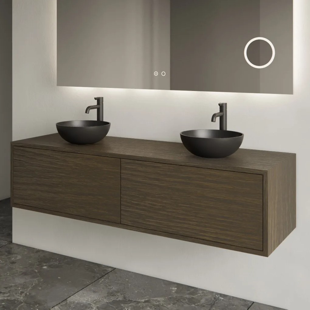 Gliss Design Joa badmeubel met 2 lades 140cm charcoal