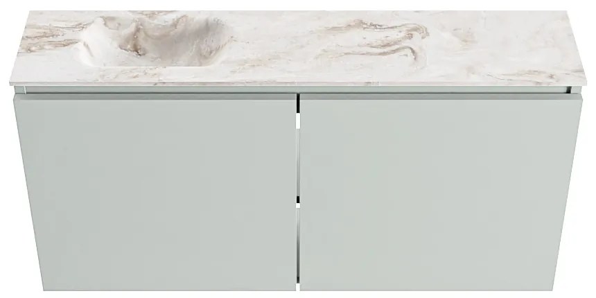 Mondiaz Ture DLux toiletmeubel 100cm greey met wastafel frappe links zonder kraangat