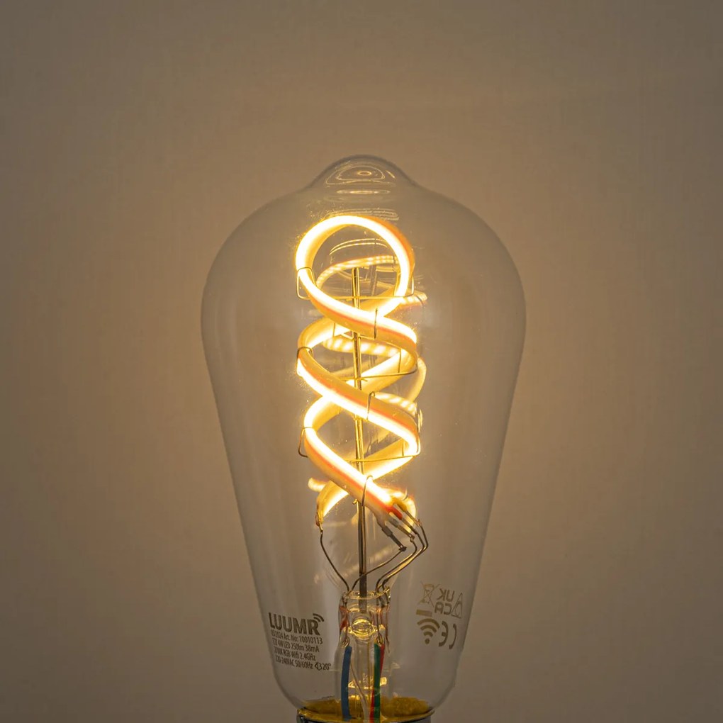 Smart E27 dimbare LED lamp ST64 helder RGBW 4W 250 lm 2700K