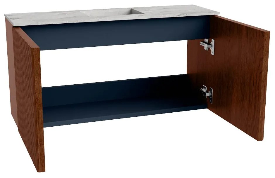 Mondiaz Joya DLux 80cm toiletmeubel ruby met wastafel faye midden zonder kraangat glace