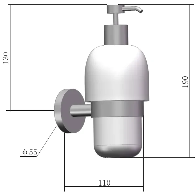 Saniclear Nero zeepdispenser mat zwart