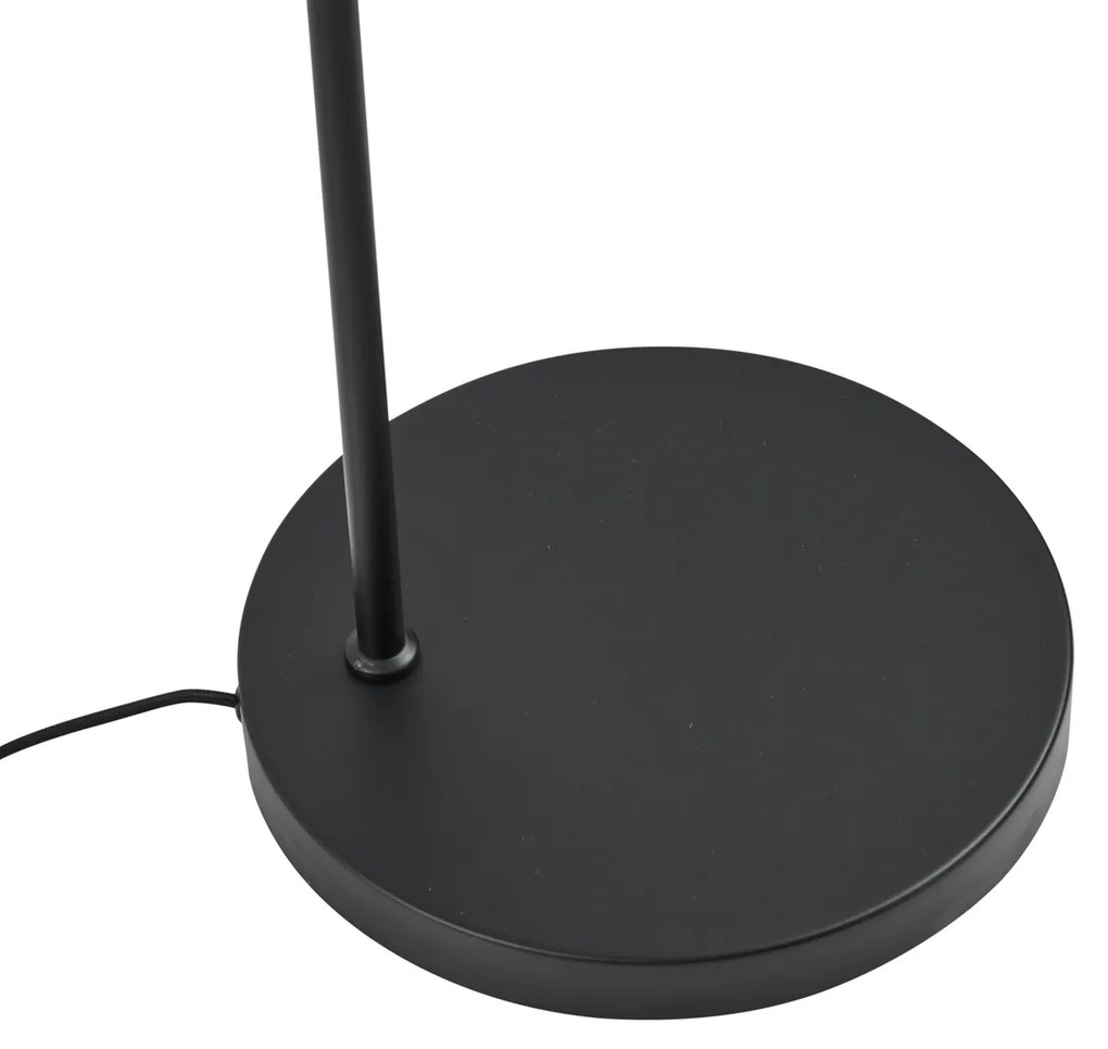 Japandi vloerlamp zwart met goud en beige kap - Pluni