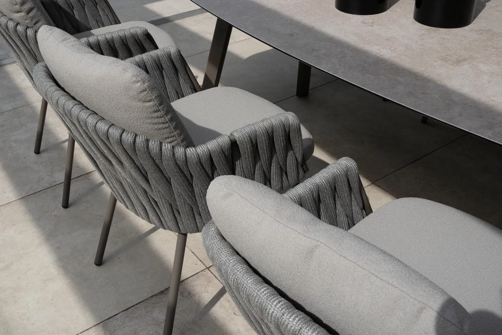 Taste by 4 Seasons Manolo bartafel terre met geprint keramisch blad 180 x 90 cm BartafelTuintafel bruin weerbestendig