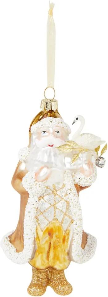 Kurt Adler Santa met zwaan kersthanger 17 cm