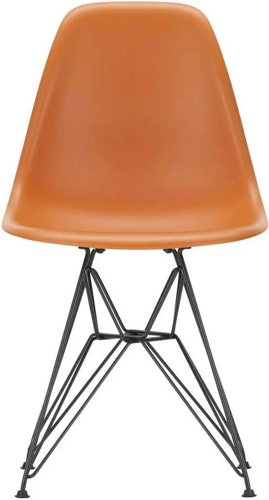 Vitra Eames DSR stoel zwart gepoedercoat onderstel Rusty orange