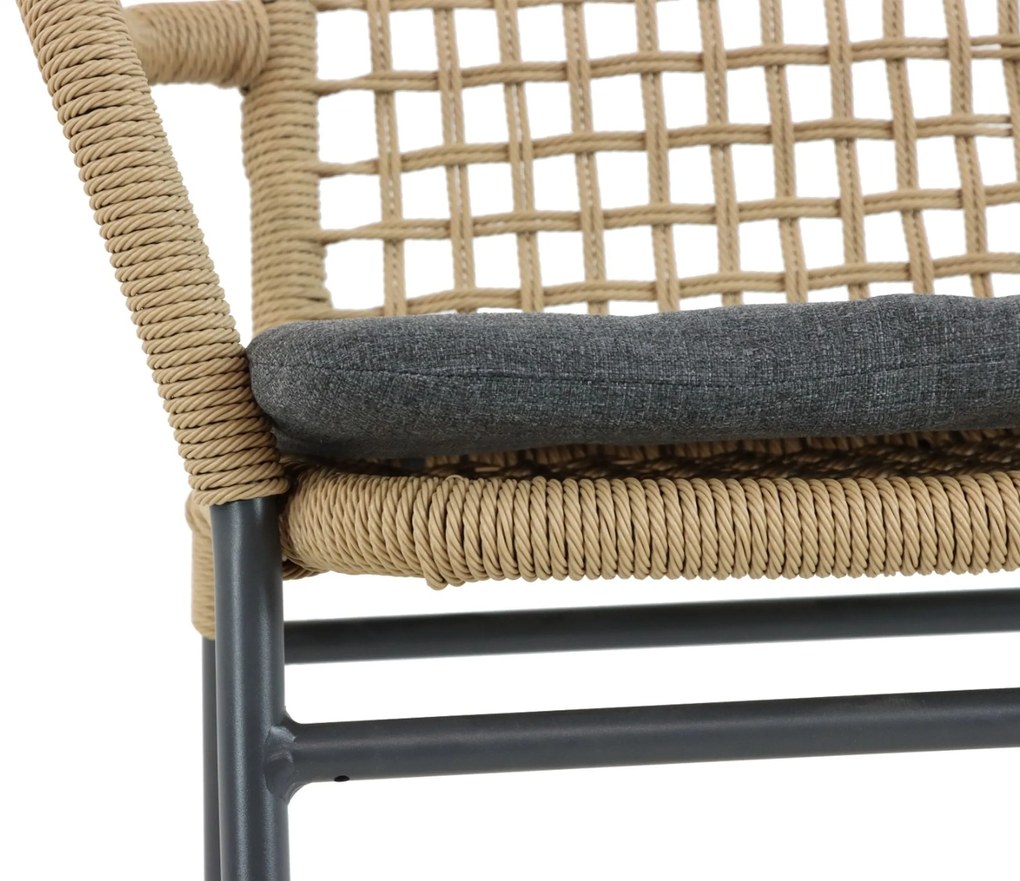 Tuinset 4 personen 90 cm Aluminium/Rope Taupe De Laan Projects