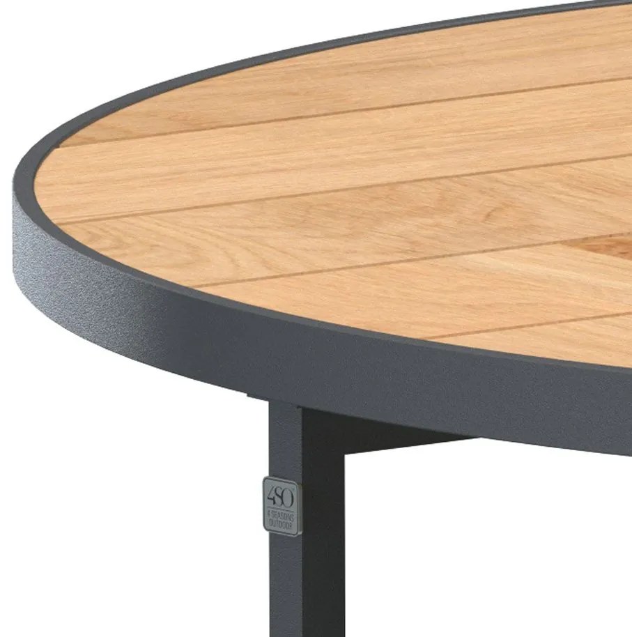 4 Seasons Outdoor Strada bijzettafel Ø 55 cm - H 45 cm SALE Bijzettafel   houtkleur weerbestendig