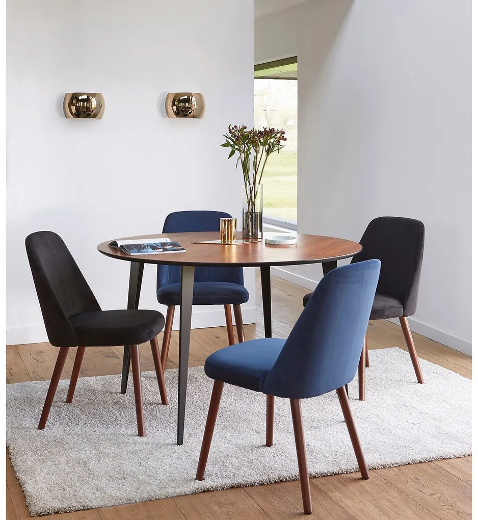 Eettafel, rond, vintage, walnootfineer, WATFORD