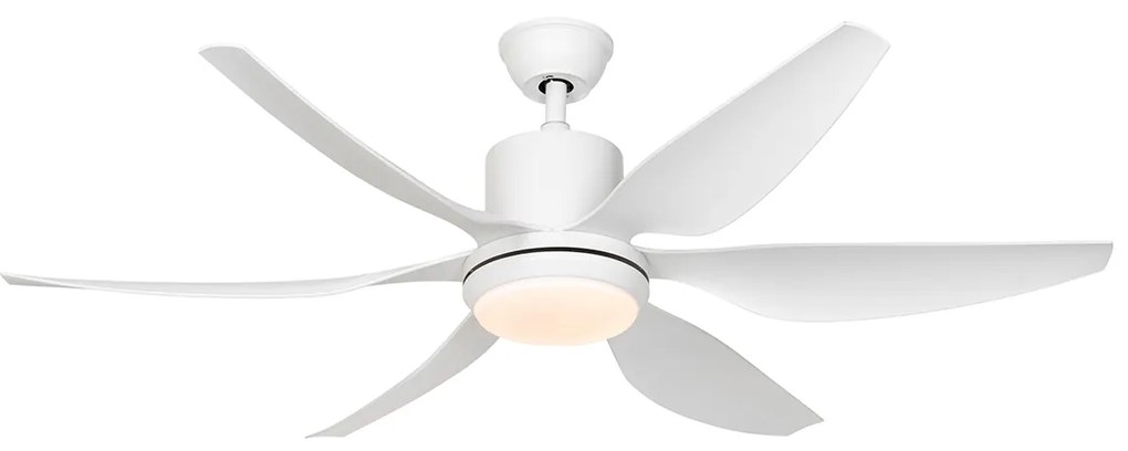 Plafondventilator met lamp wit 137cm incl. LED dimbaar met afstandsbediening - Tak Modern rond Binnenverlichting Lamp
