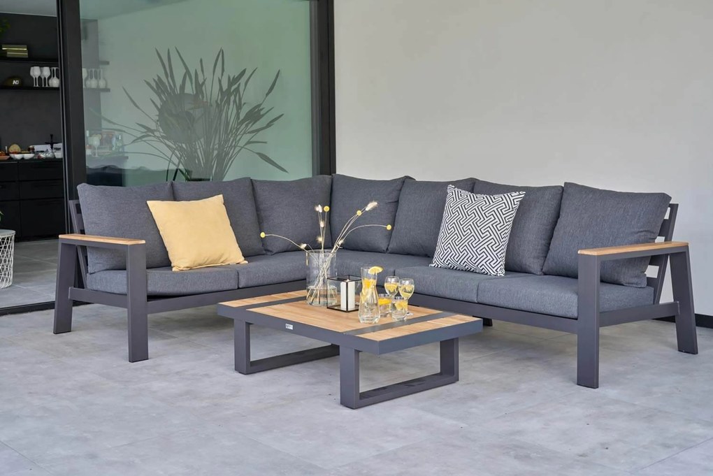 Hoek loungeset 5 personen Aluminium Grijs Lifestyle Garden Furniture Marietta