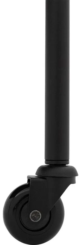 Goossens Eetkamerstoel Funk Zwarte Poten wit stof met armleuning en met wielenZwart skater wiel met zwarte kap, modern design
