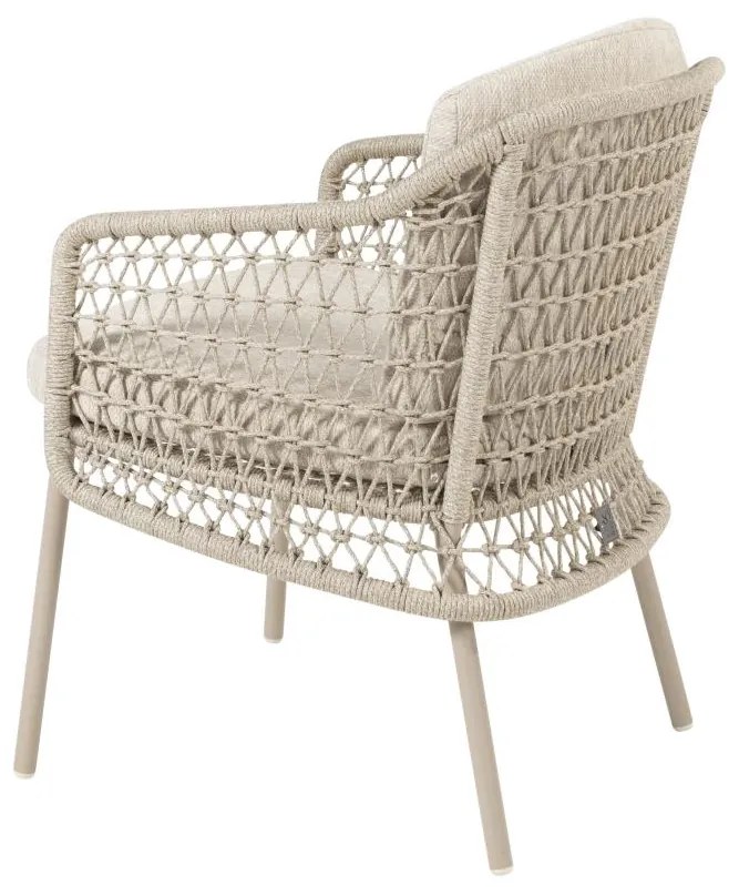 4 Seasons Outdoor Puccini tuinset met Prado tafel Ø 160 cm en Lazy Susan Tuinset beige weerbestendig