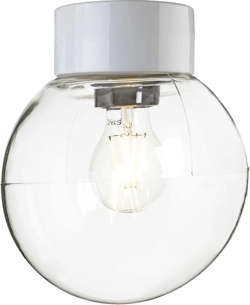 Ifö Electric Classic Globe plafond-en wandlamp clear IP54 200mm wit