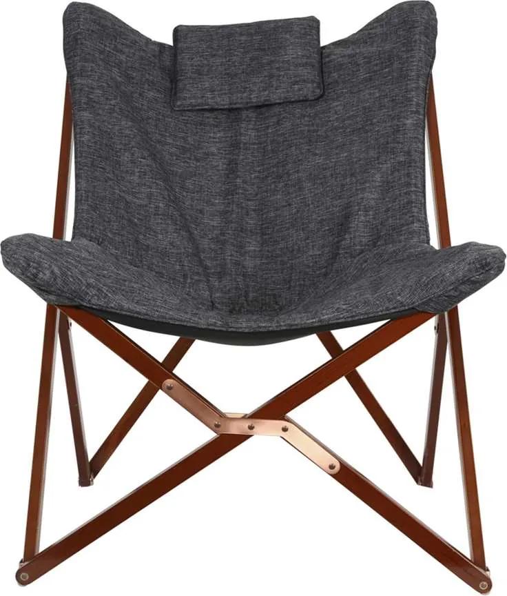 Vlinderstoel - grijs - 95x73x85 cm - Leen Bakker