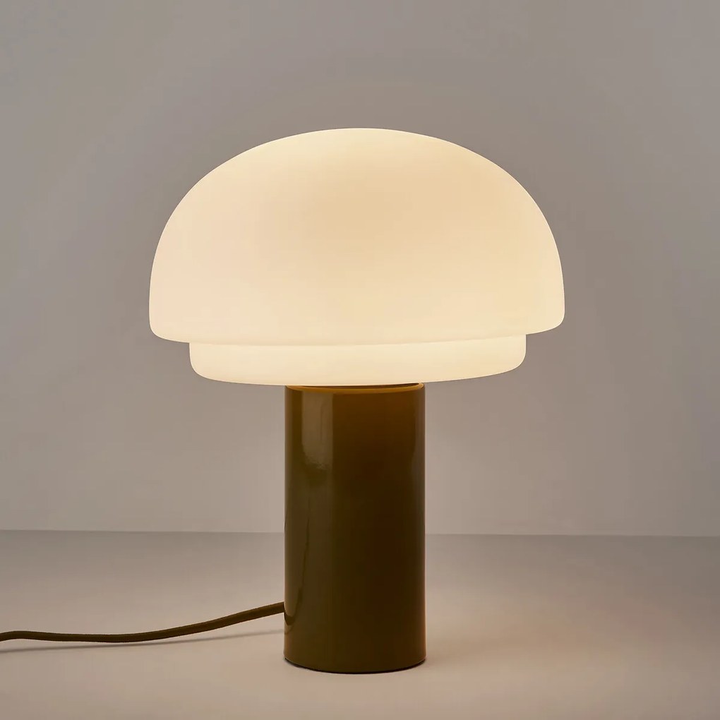Lamp van opaalglas en ijzer H27,5 Agathilda