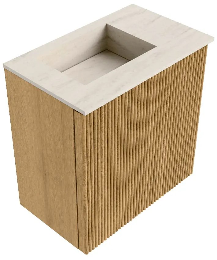 Mondiaz Joya DLux 40cm toiletmeubel oak met wastafel faye links 1 kraangat meli