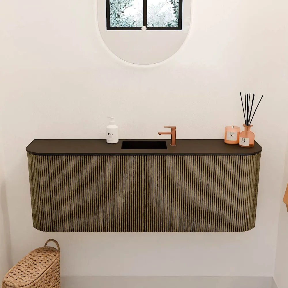 Mondiaz Joya 115cm toiletmeubel ronding links/rechts dusk met wastafel faye midden 1 kraangat urban