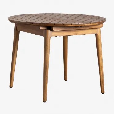 Ronde Uitschuifbare Tuintafel In Acaciahout (100-136x100 Cm) Tenay Acacia Bruin - Sklum