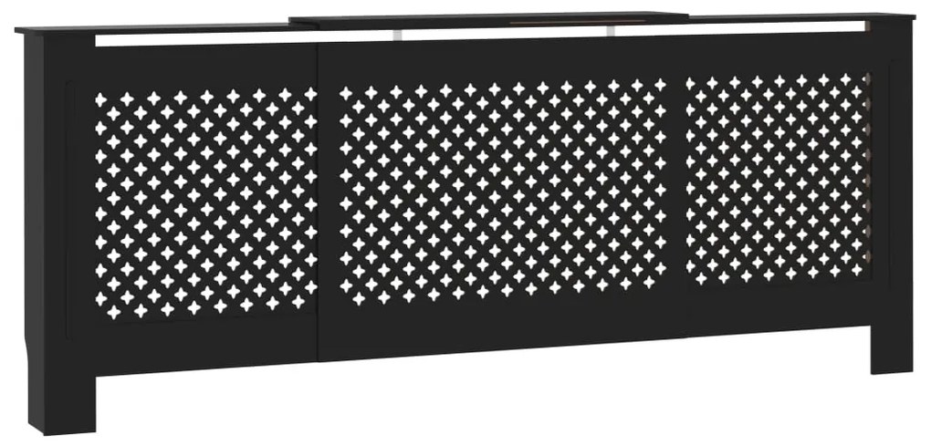 vidaXL Radiatorombouw 205 cm MDF zwart