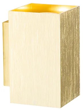 Moderne wandlamp goud vierkant 2-lichts - Sandy