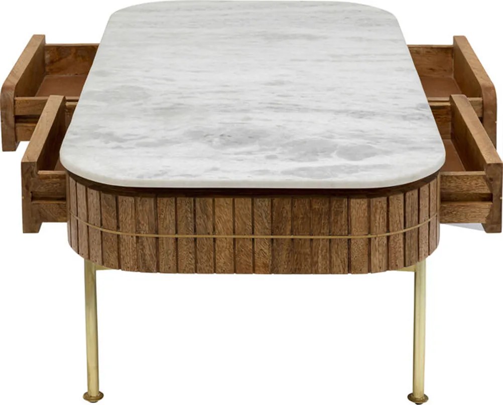 Salontafel Marmer Met Lades - 110 X 60cm.