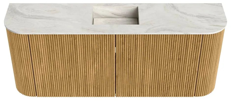 Mondiaz Joya DLux 105cm toiletmeubel ronding links/rechts oak met wastafel faye midden zonder kraangat ostra