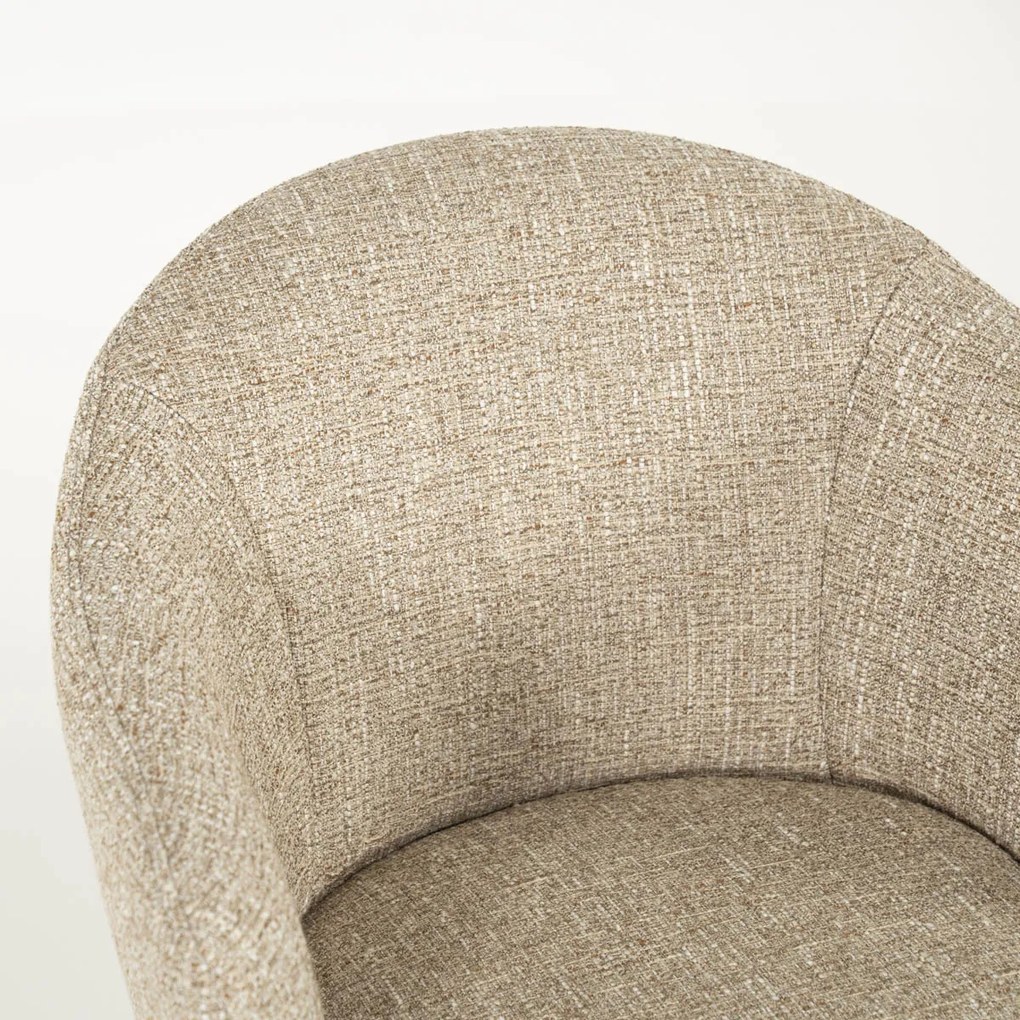 Eleonora Connor Eetkamerstoel Draaibaar Taupe Stof