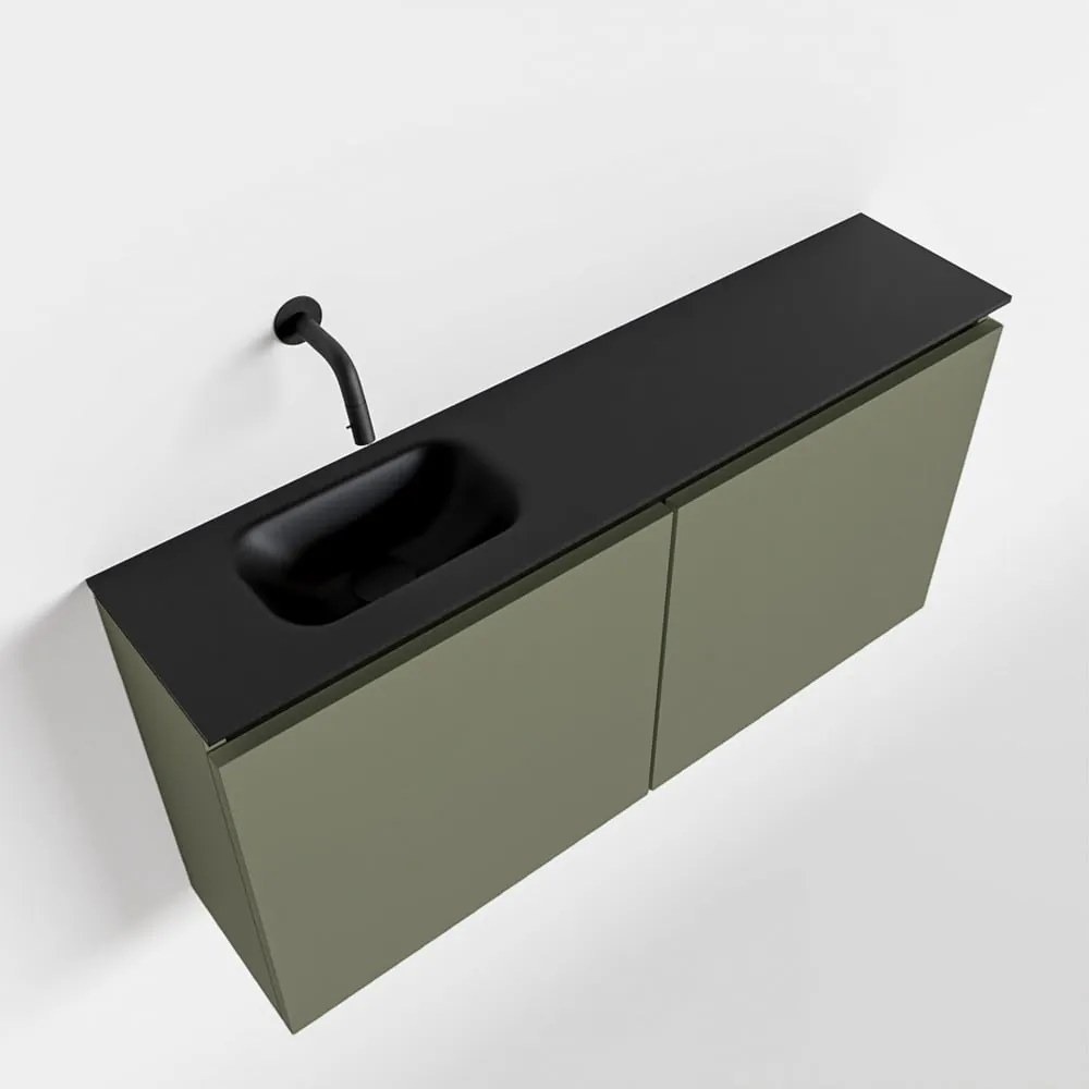 Mondiaz Ture 100cm toiletmeubel army met wastafel urban links geen kraangat