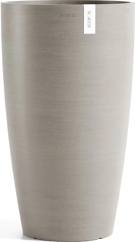 Ecopots bloempot Stockholm High 60- Rond - Taupe - Diameter 35 x H60 cm