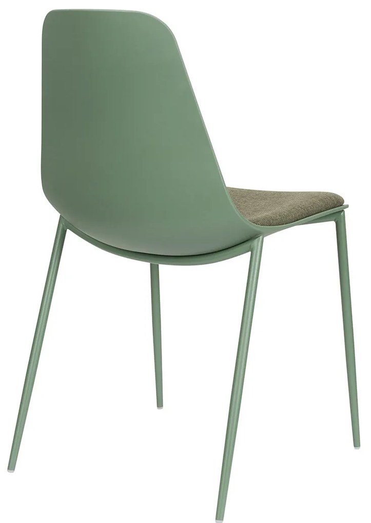 Kunststof Stoel Met Zitkussen Stapelbaar Groen
