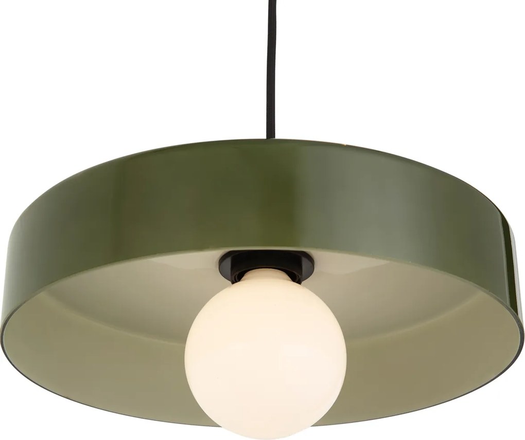 Retro hanglamp messing met groen voor railsysteem 1-fase - Iconic Jina