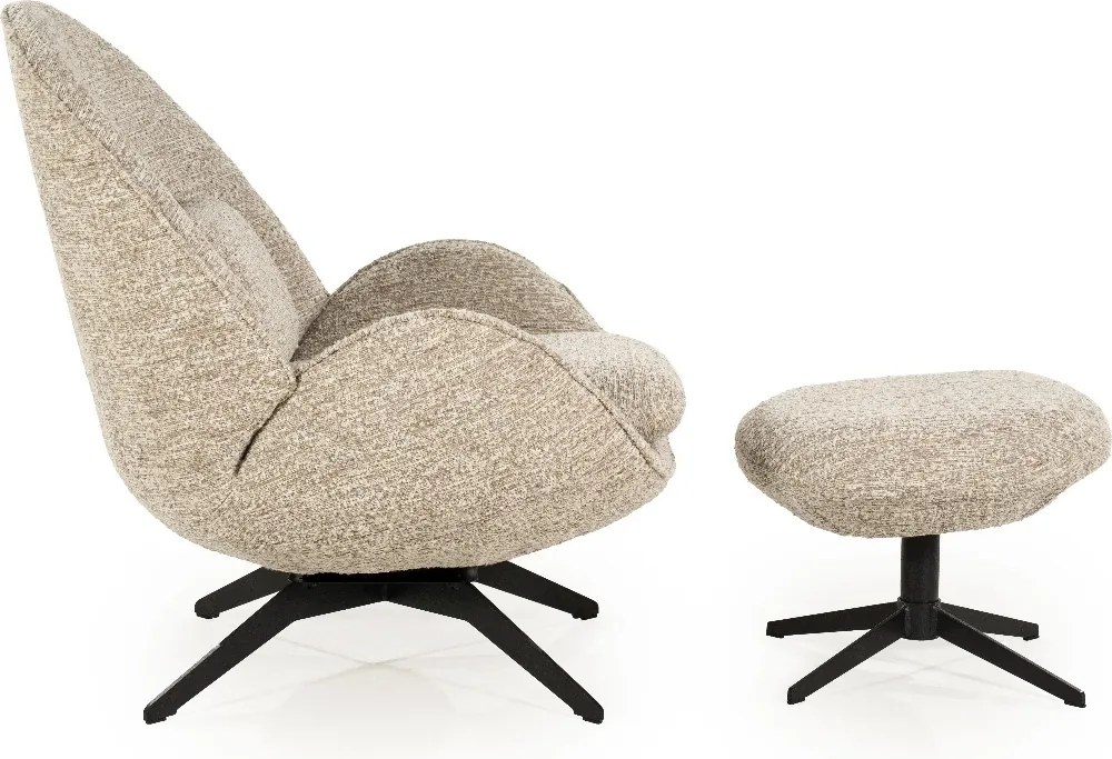 Draaibare Fauteuil Met Voetenbank Taupe