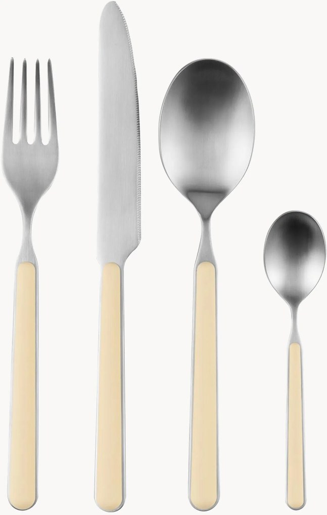 Mat geborstelde bestekset Noli, 1 persoon, 4-delig