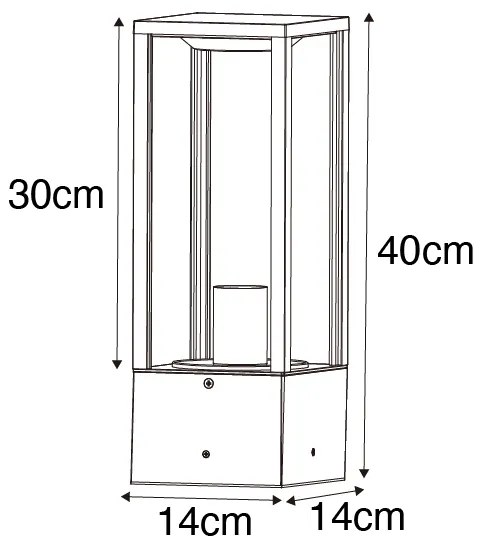 Industriële staande buitenlamp roestbruin 40 cm IP44 - Charlois