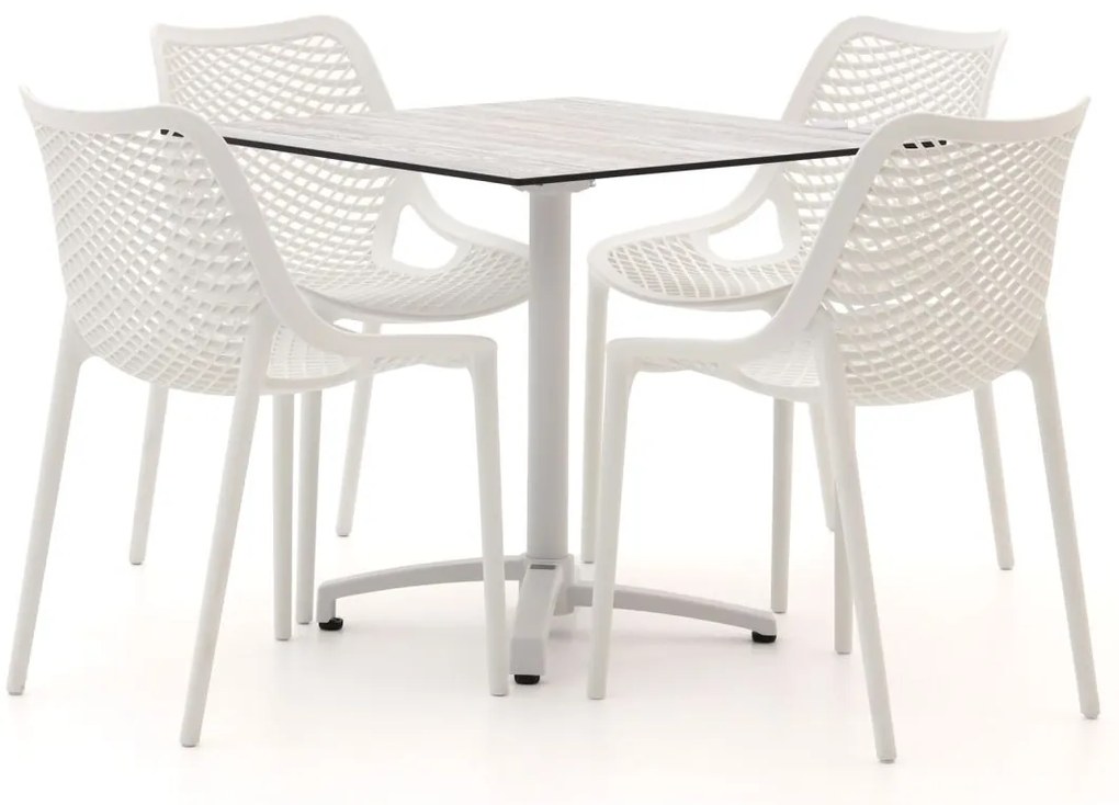 Diningset Forza  | 4 personen kunststof | Tuinset stapelbaar | 5-delig | Kees Smit Tuinmeubelen