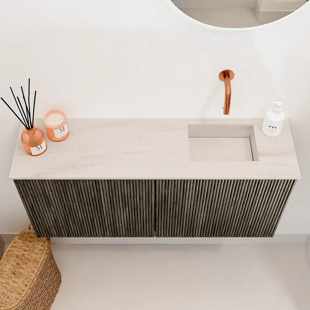 Mondiaz Joya DLux 90cm toiletmeubel shadow met wastafel faye rechts zonder kraangat meli