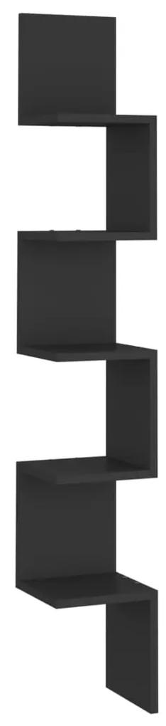 vidaXL Hoekwandschap 20x20x127,5 cm spaanplaat zwart