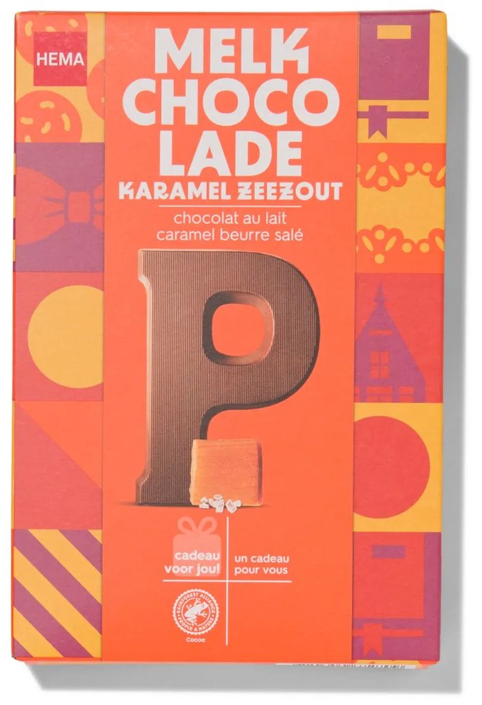 HEMA Chocoladeletter Melk Karamel Zeezout P 135gram