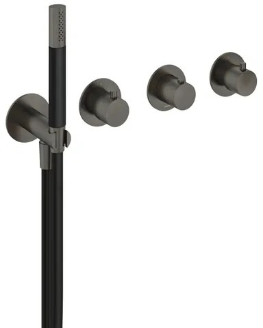 Hotbath Cobber afbouwdeel inbouw badendouche thermostaat met 2 stopkranen zonder uitloop verouderd ijzer CB7071EXTAI