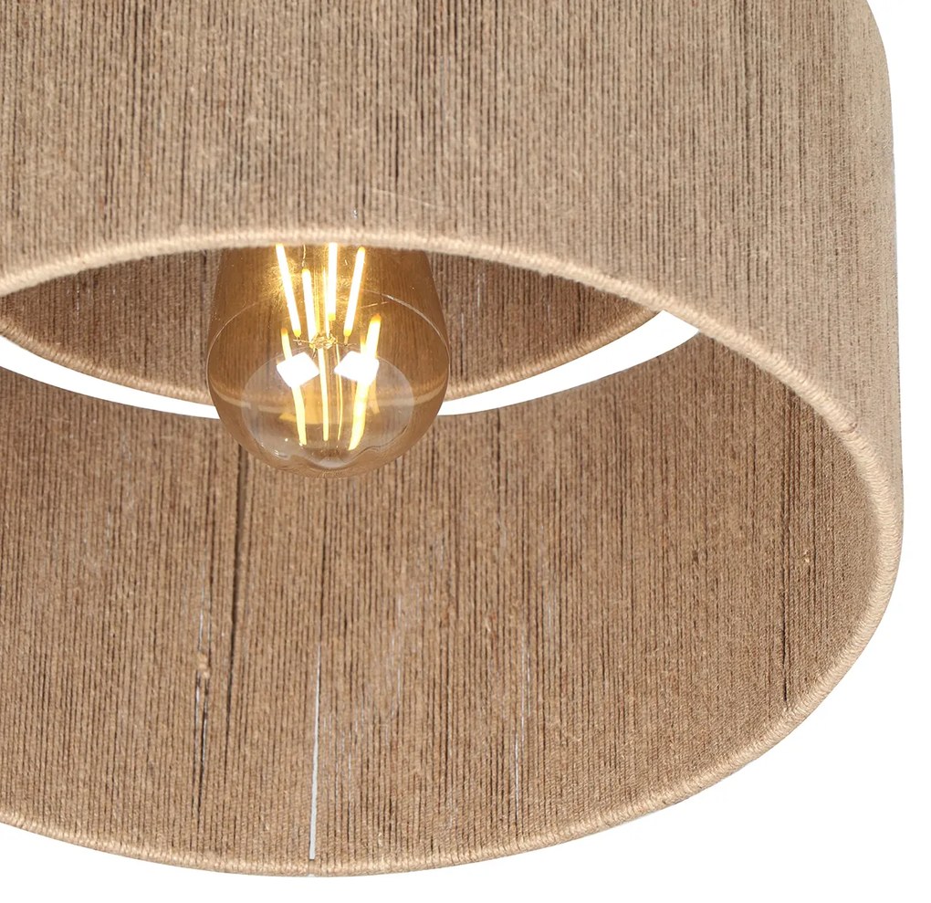 Japandi plafondlamp bruin met touw - SmilleJapandi E27 Scandinavisch rond Binnenverlichting Lamp