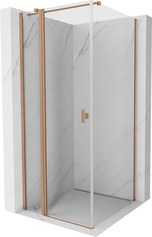 Mexen Mist T draaideur douchecabine 90 x 90 cm, transparant, geborsteld koper - 8A4T-090-090-65-00