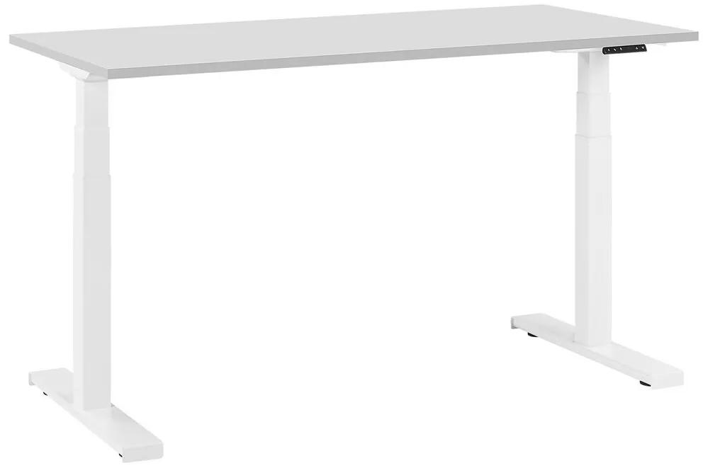 Bureau elektrisch verstelbaar grijs/wit 130 x 72 cm DESTIN II Beliani