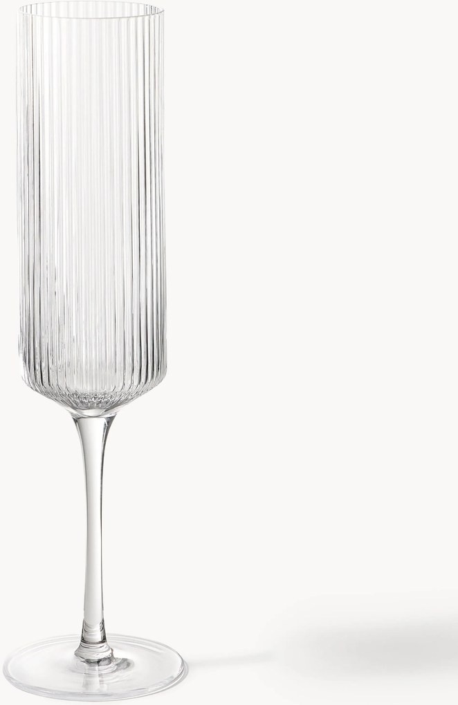 Mondgeblazen champagneglazen Ripple, 2-delig